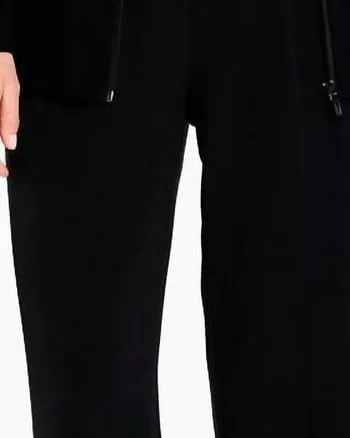 29" Drapey Ponte Wide Leg Ankle Pant in Black | Black