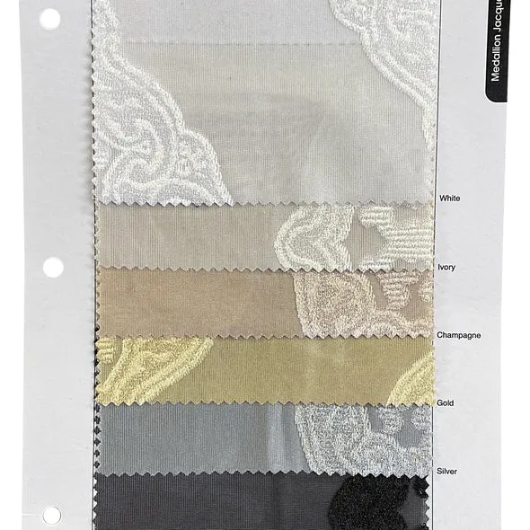 3pcs - Medallion Jacquard Sheer Table Linen 108"x156" Banquet - White