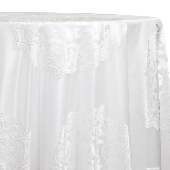 3pcs - Medallion Jacquard Sheer Table Linen 108"x156" Banquet - White