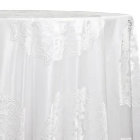 3pcs - Medallion Jacquard Sheer Table Linen 108"x156" Banquet - White