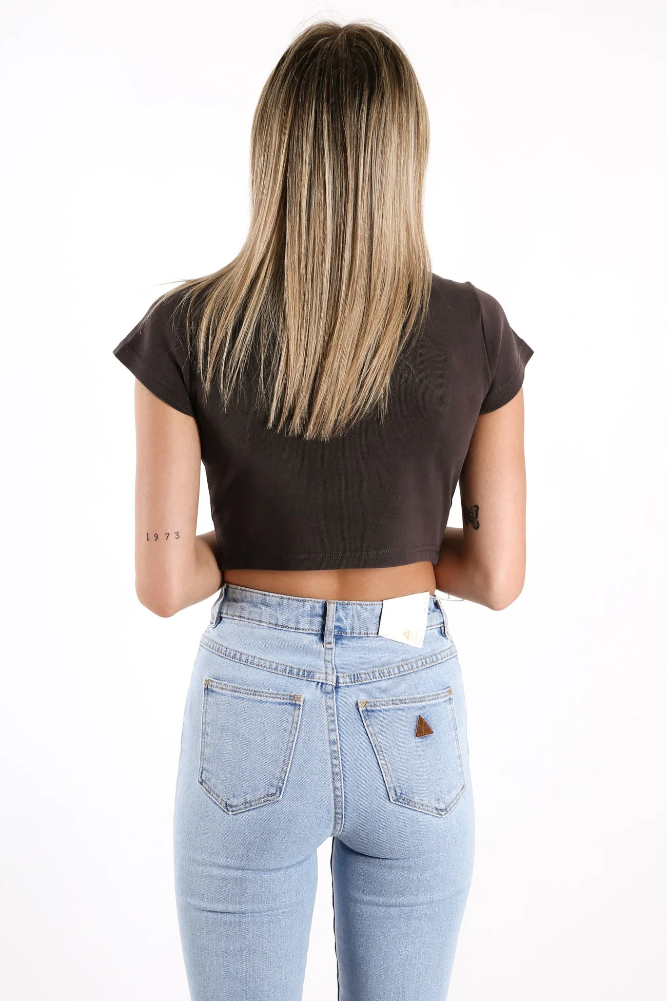 A 90's Crop Tee Vintage Black