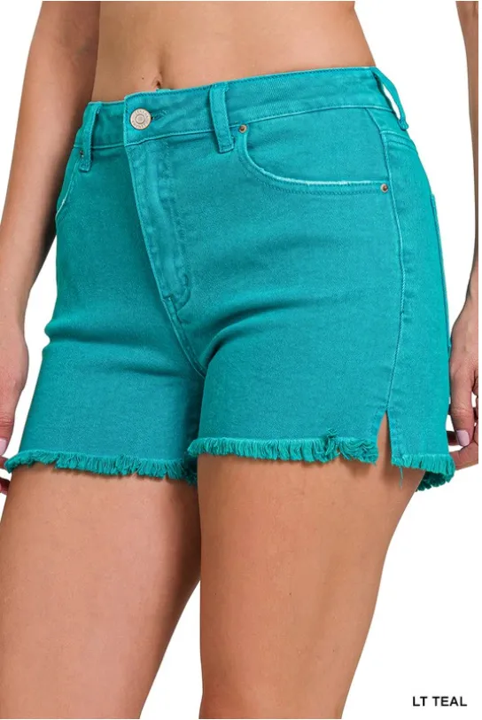 Acid Wash Denim Shorts