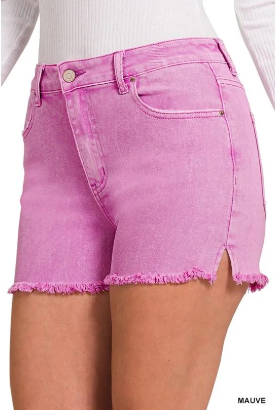 Acid Wash Denim Shorts