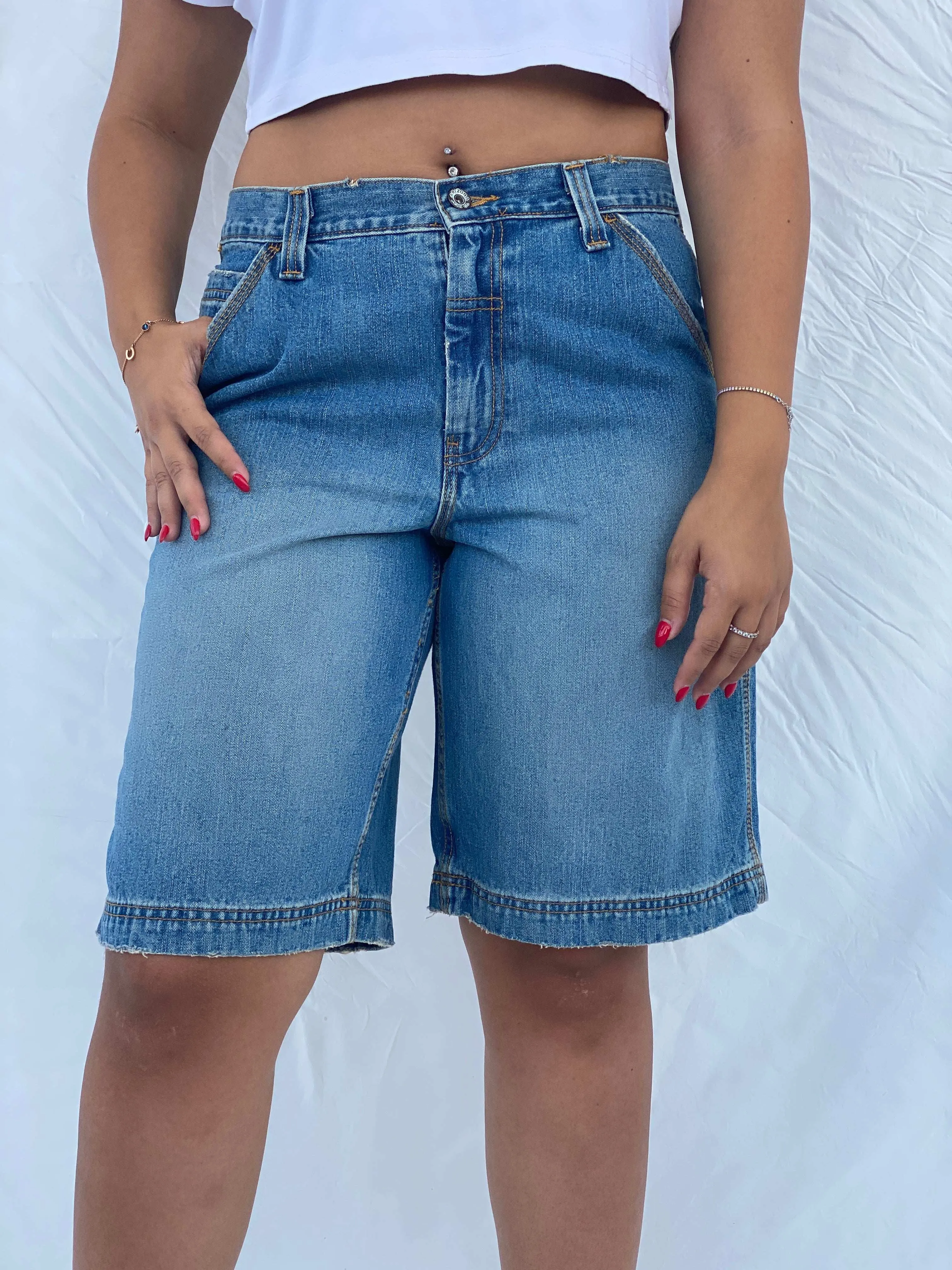 Authentic Jeans Wear Carpenter Style Denim Shorts Size L