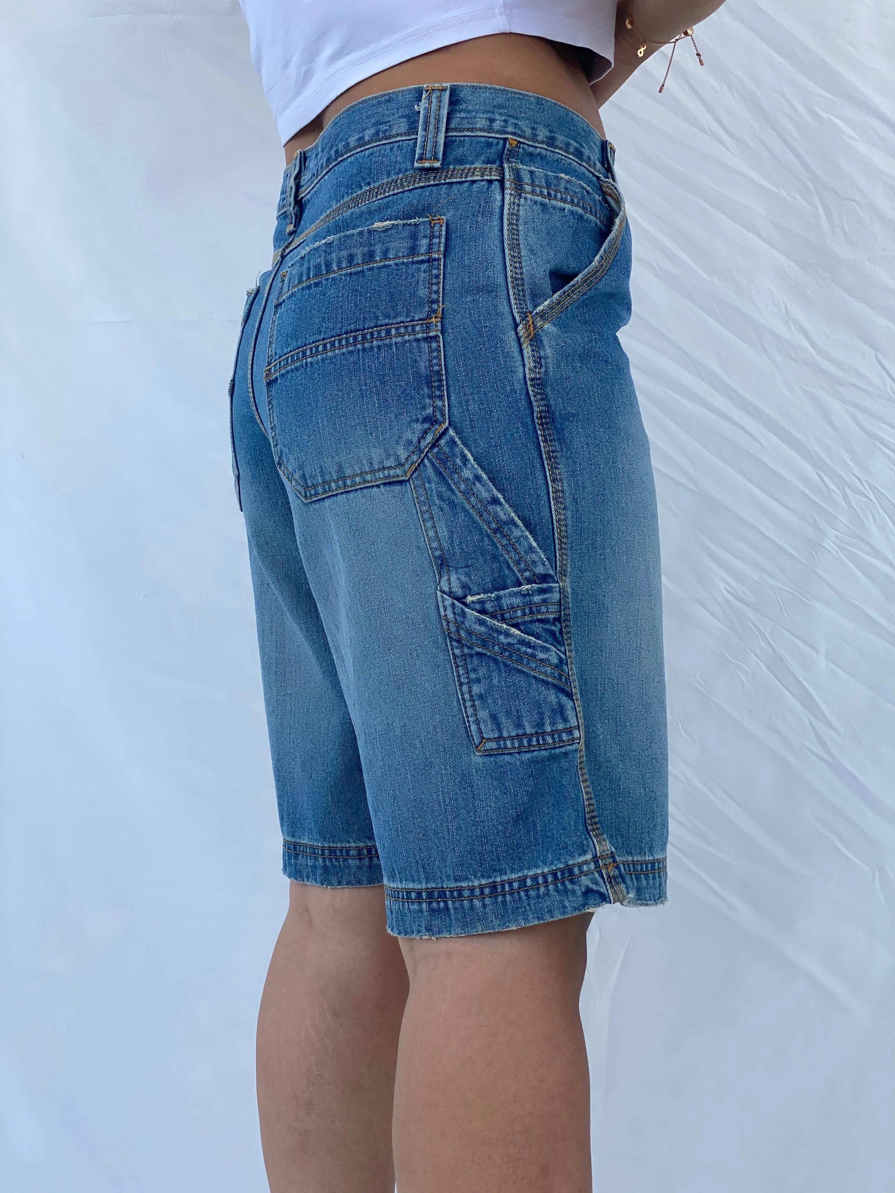 Authentic Jeans Wear Carpenter Style Denim Shorts Size L