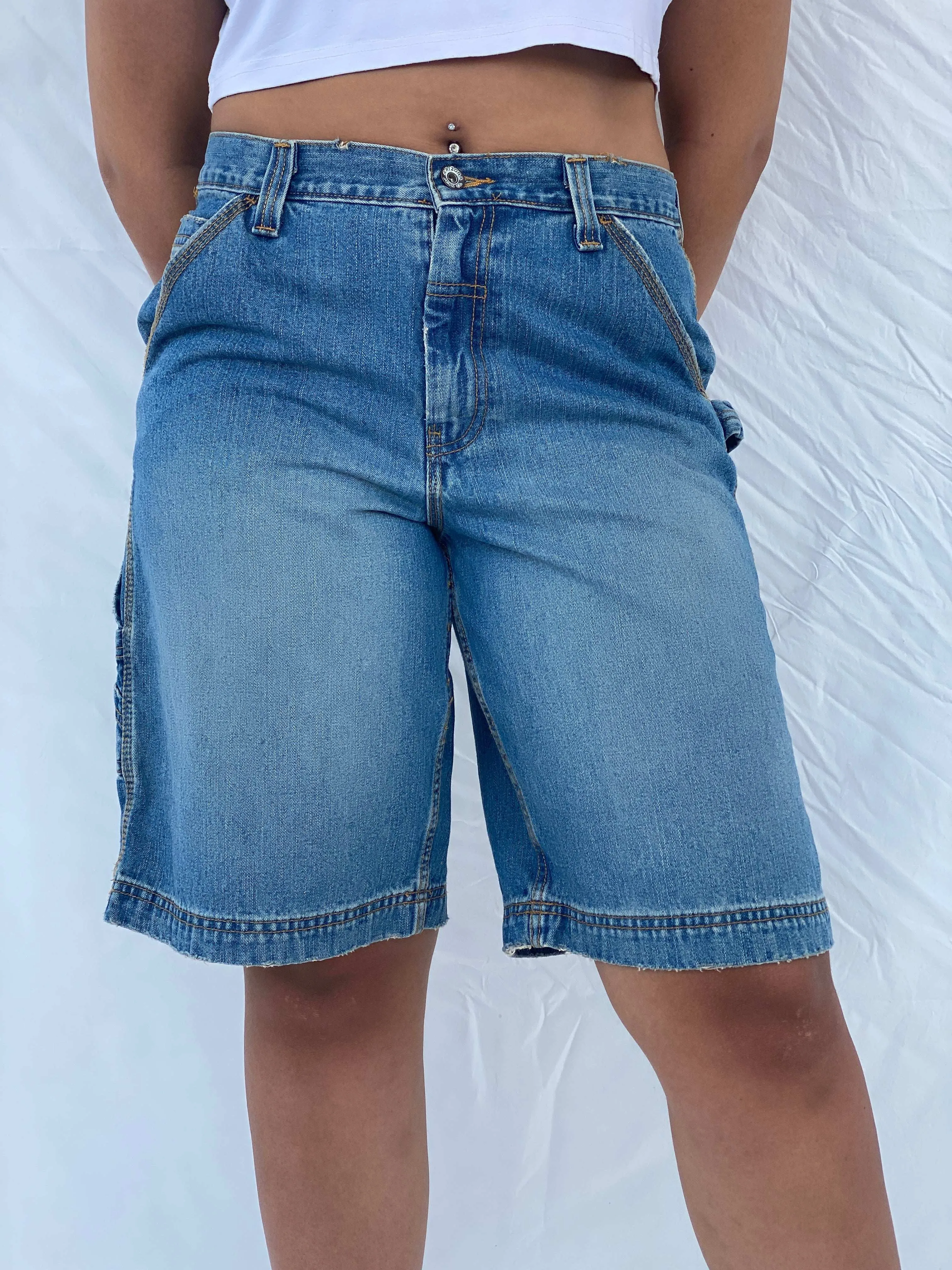 Authentic Jeans Wear Carpenter Style Denim Shorts Size L