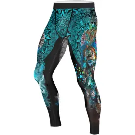 Aztec Jaguar Warrior Men's Compression Leggings