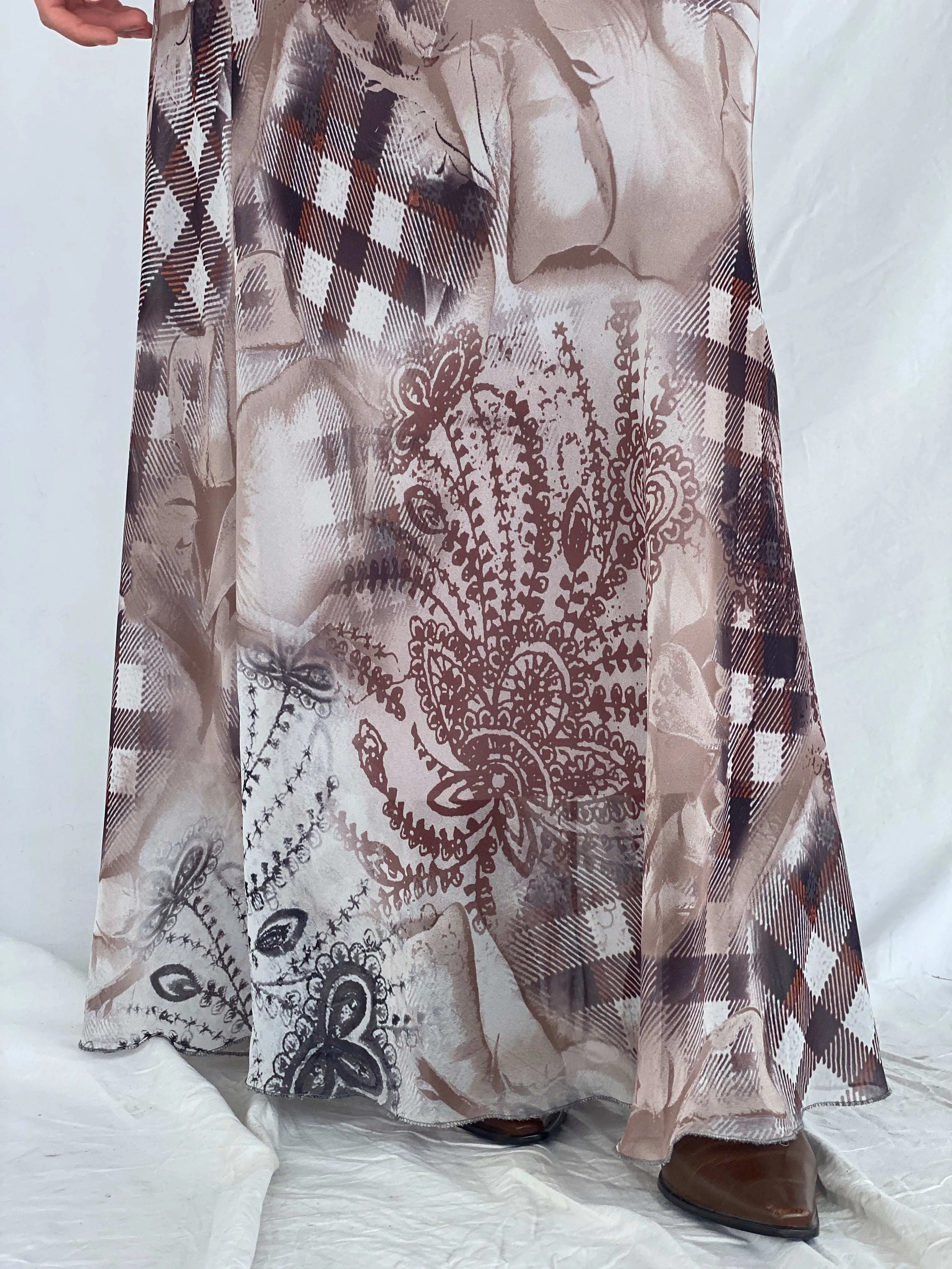 Beautiful 90s Le Mirage Printed Maxi Skirt