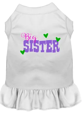 Big Sister Screen Print Dog Dress White Xl