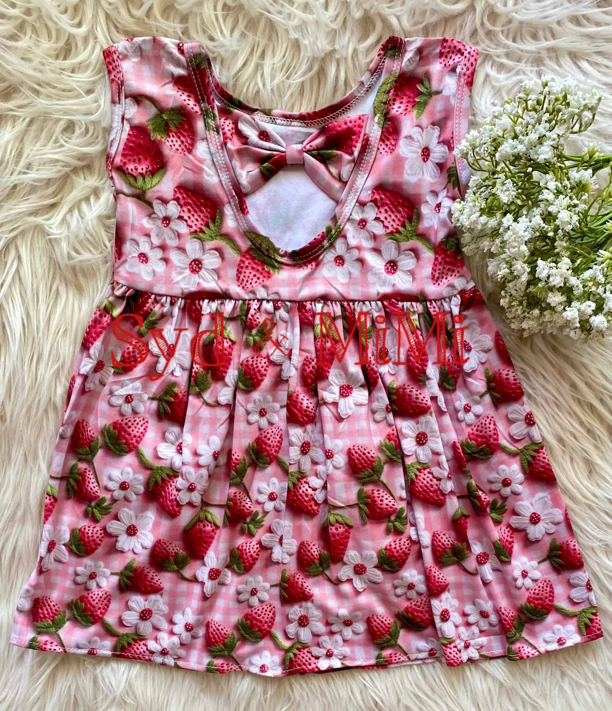 Bowback Pocket Dress ~ Berry Patch