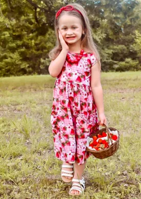 Bowback Pocket Dress ~ Berry Patch