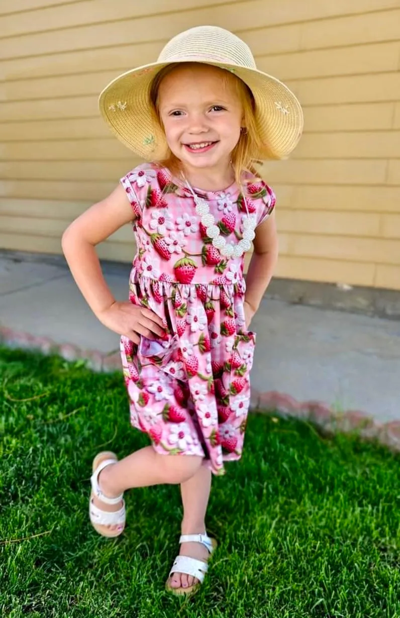 Bowback Pocket Dress ~ Berry Patch