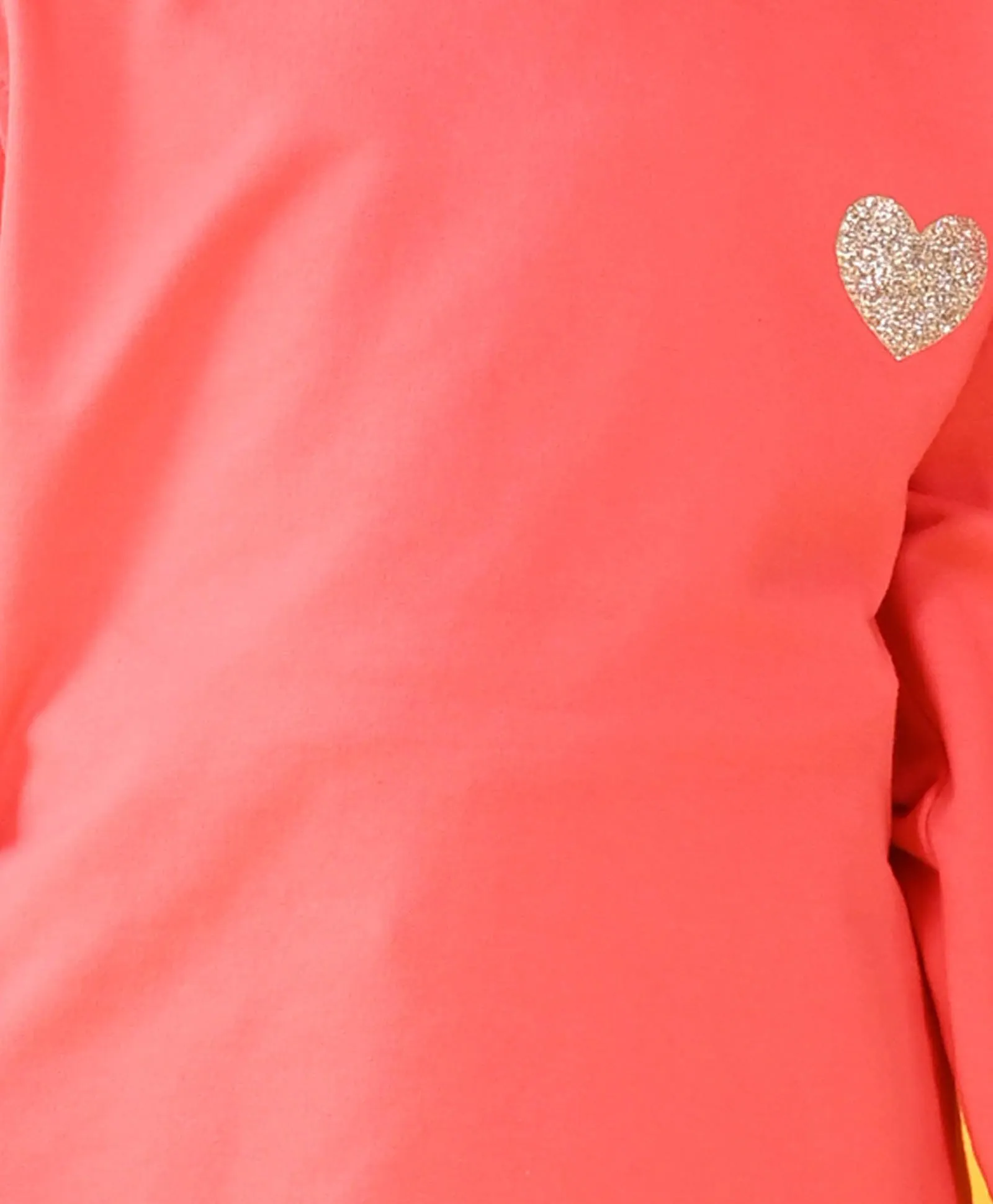BRIGHT PINK HEART TERRY SWEATSHIRT - PINK