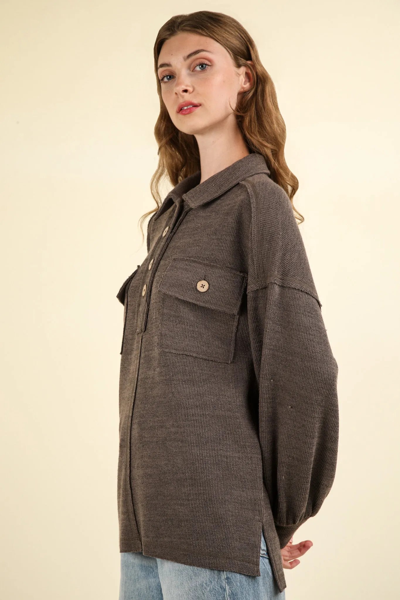 Button Down Henley Top