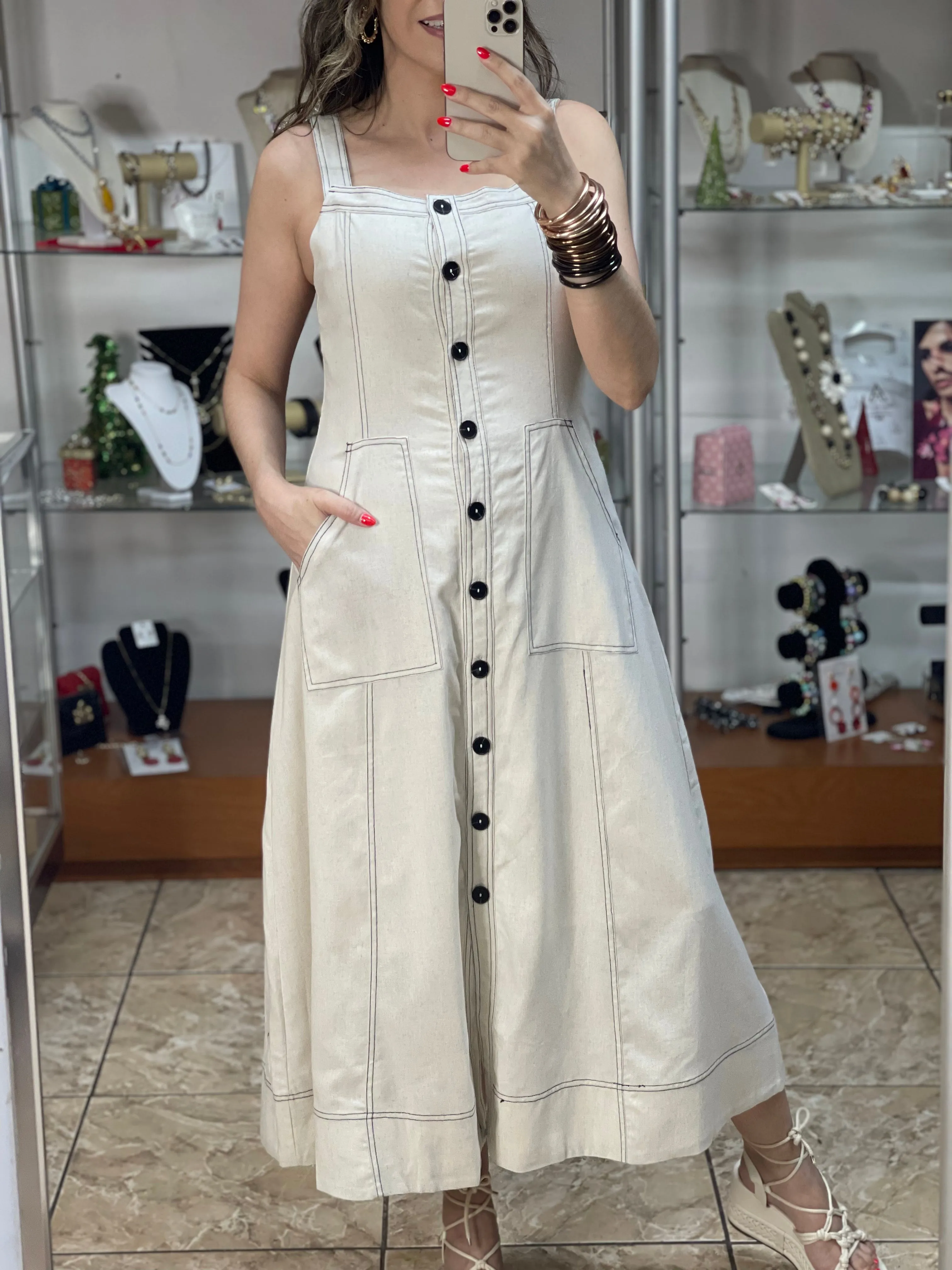 Button Down Midi Dress