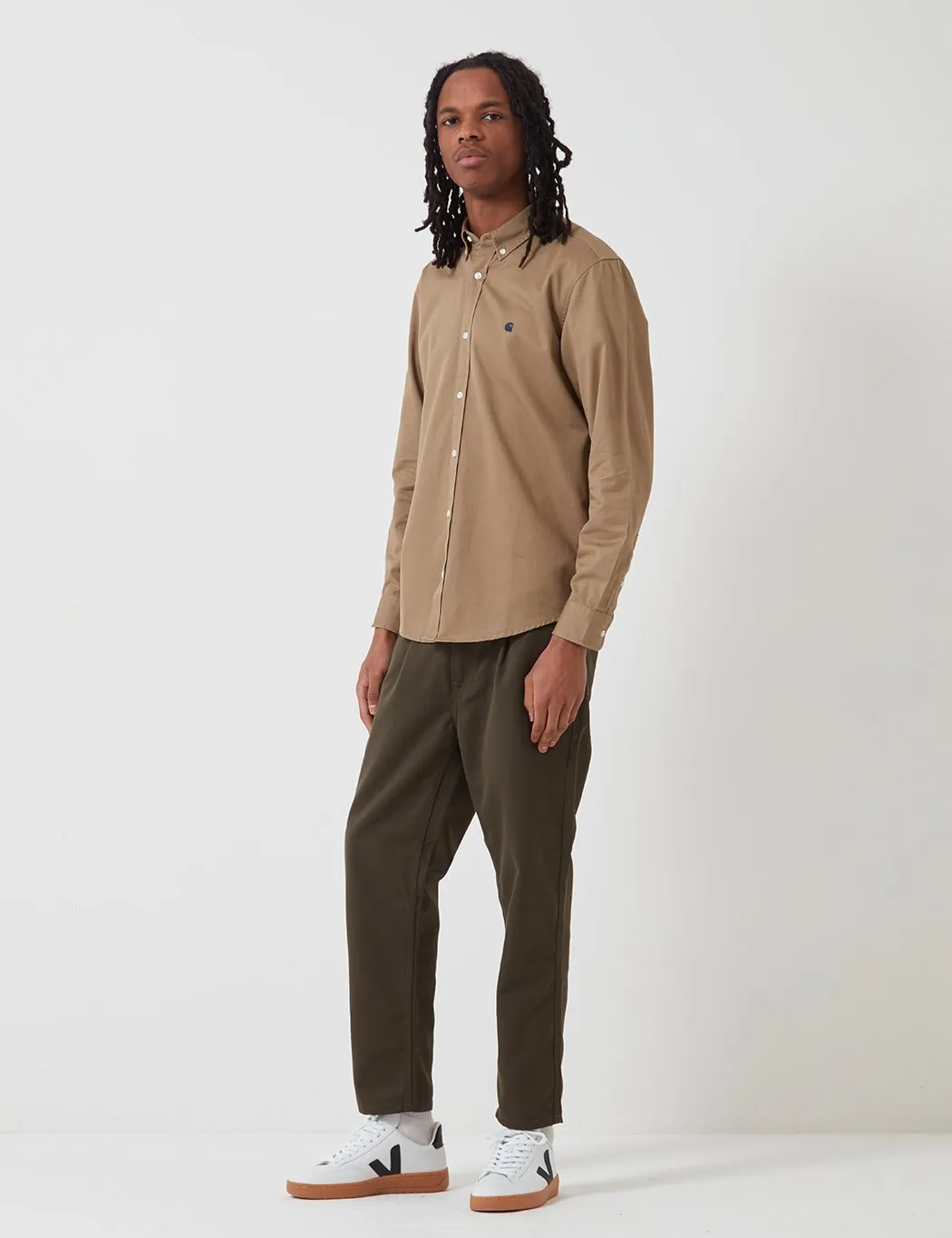 Carhartt-WIP L/S Madison Shirt - Khaki Leather