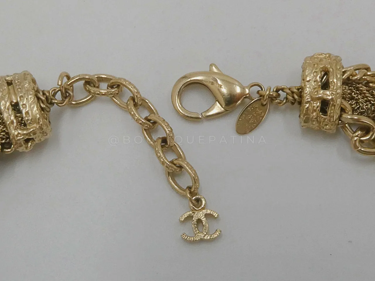 Chanel 13B Oversized "Tweed" Giant CC Multi Chain Choker