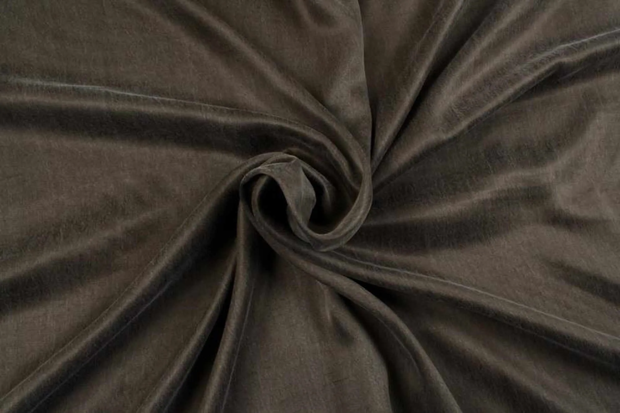 Cupro Viscose Blend Twill, Vegan Certified - Earthy Moss (1 Mt Remnant)
