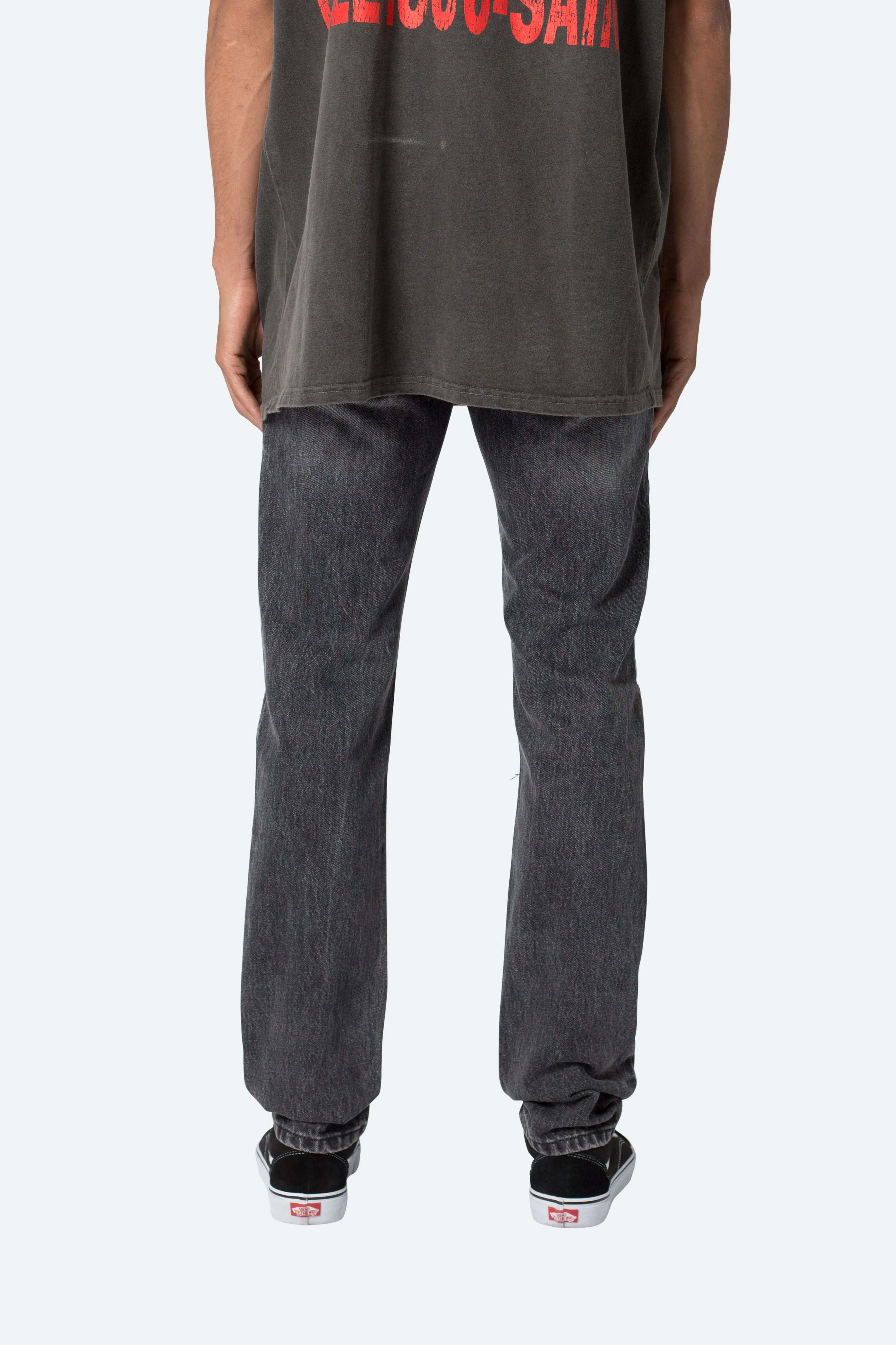 D530 Zipper Straight Denim - Washed Black