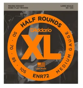 D'Addario ENR72 Half Rounds Bass Strings Medium 50-105 Long Scale