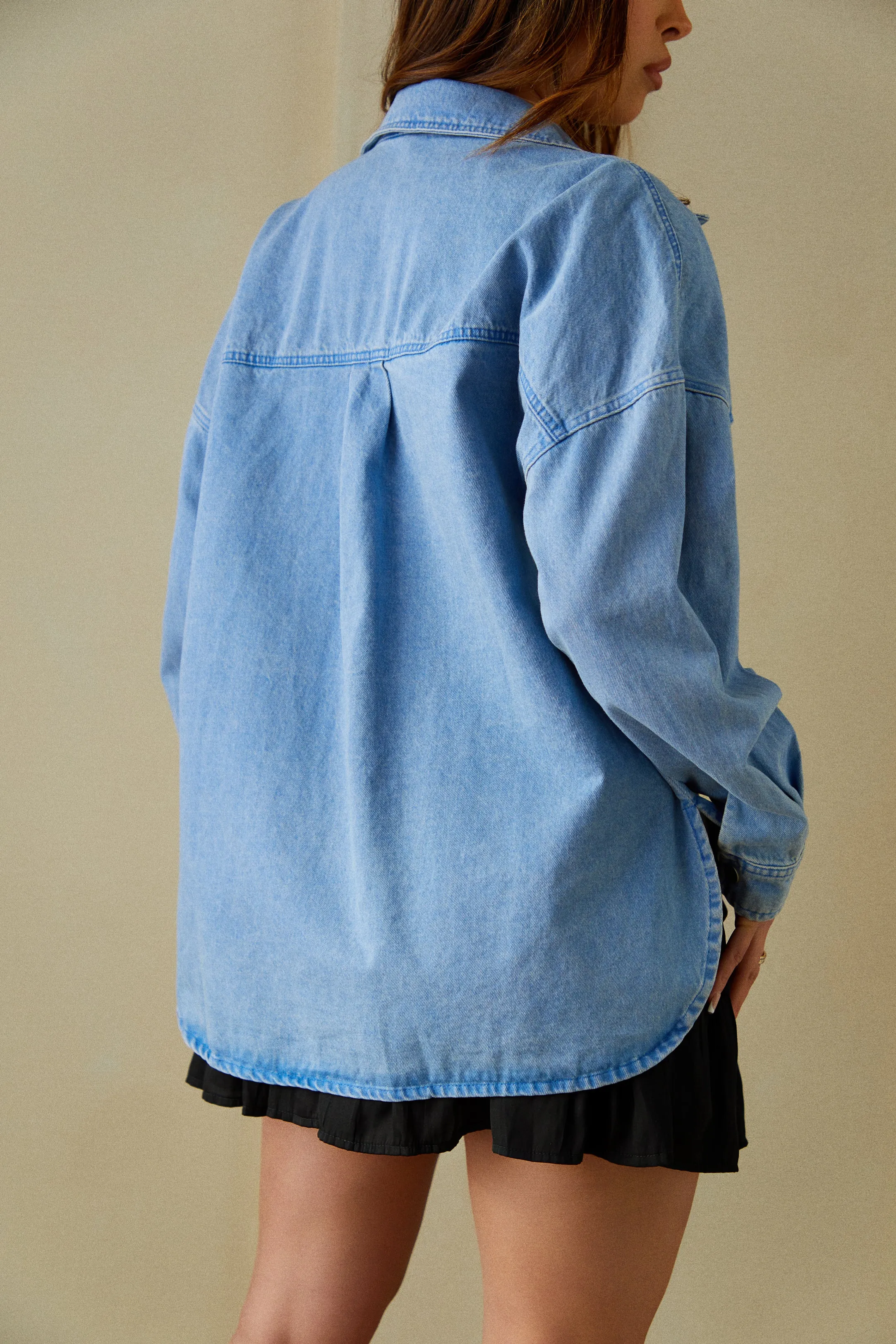 Dixie Long Sleeve Denim Jacket - Blue