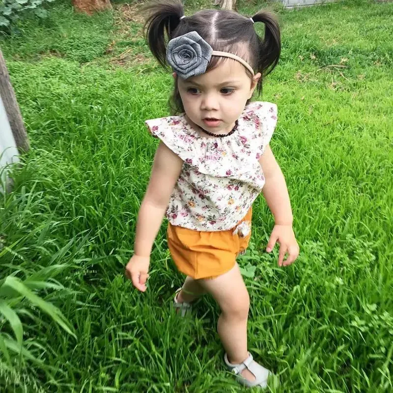 Frill Neck Top And Shorts Set