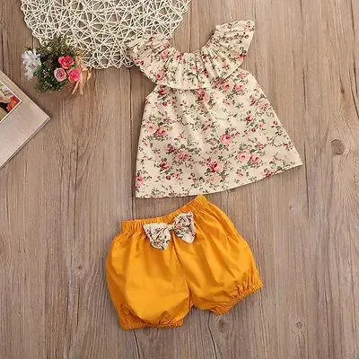 Frill Neck Top And Shorts Set