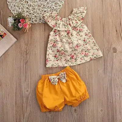 Frill Neck Top And Shorts Set