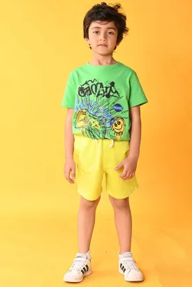 GAMING GREEN LIME SHORTS SET - GREEN/LIME