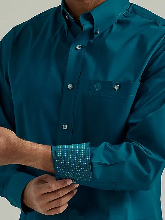George Straight Solid Shirt in Midnight Teal