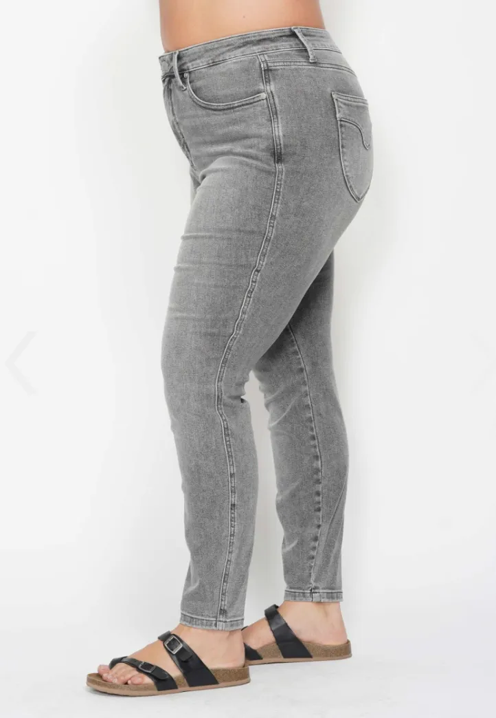 Grey Shield Pocket Skinny Jeans
