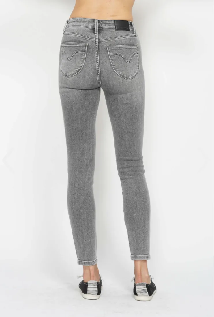 Grey Shield Pocket Skinny Jeans