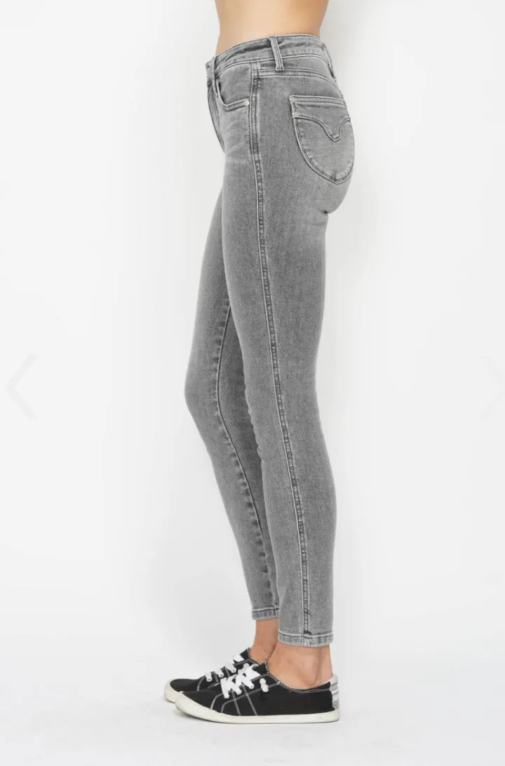Grey Shield Pocket Skinny Jeans
