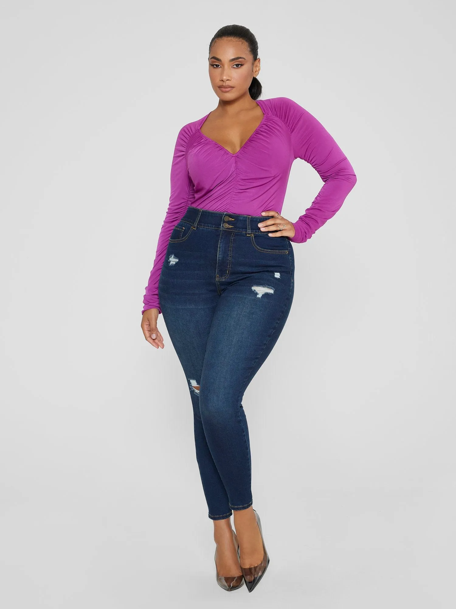 High Rise Curvy Fit Skinny Jeans - Tall Inseam