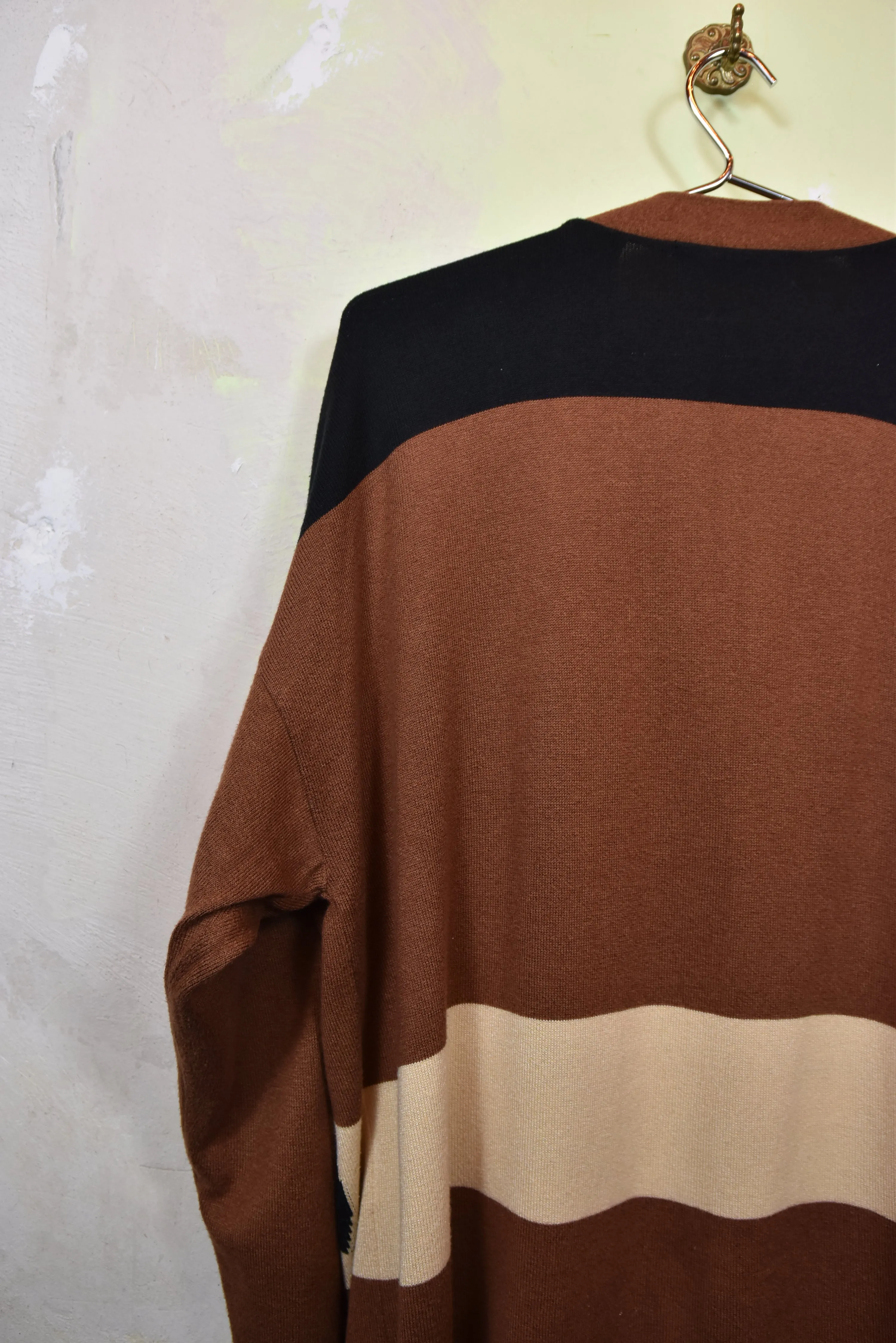 ICEBERG brauner Cadigan mit Muster, Gr. XL