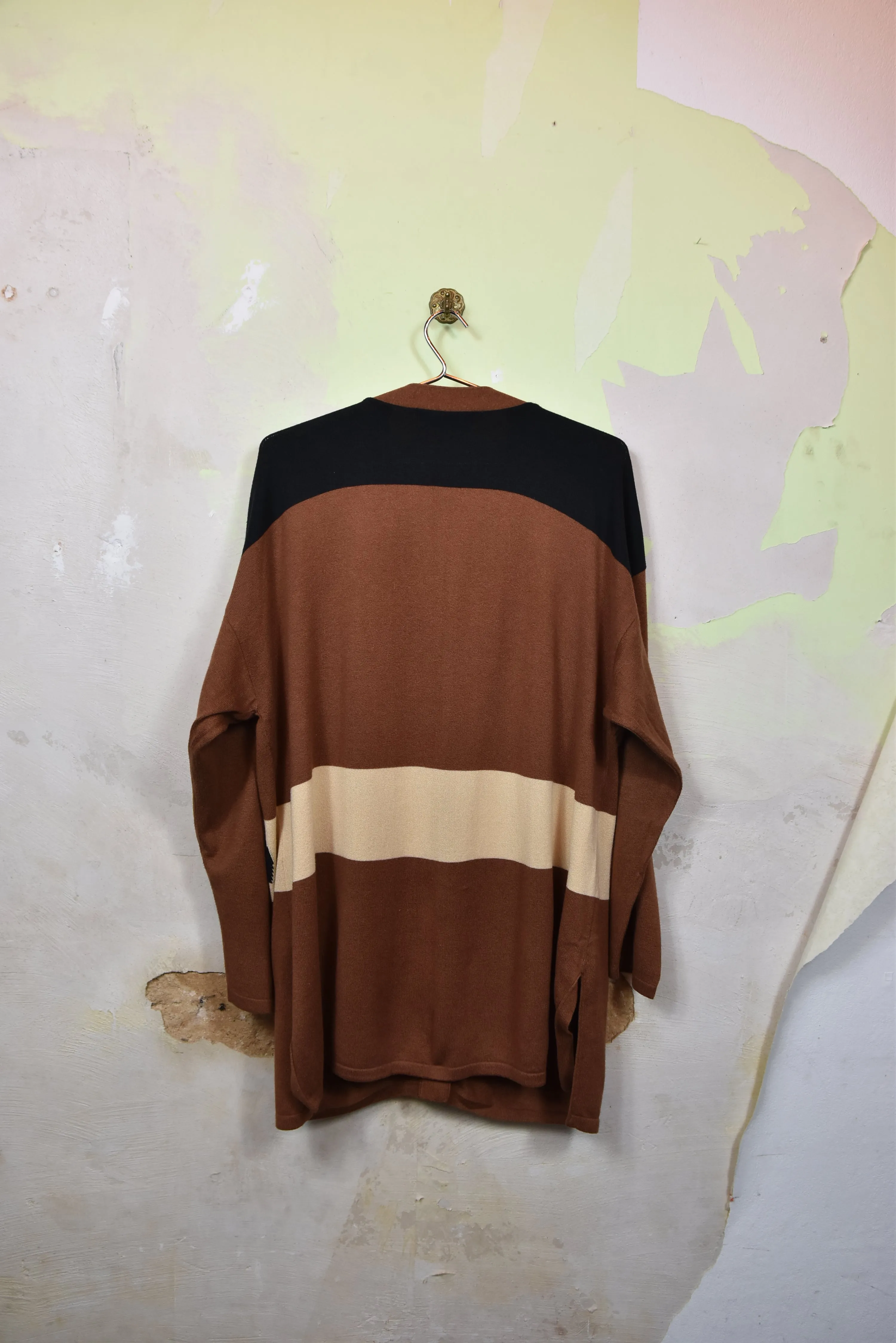 ICEBERG brauner Cadigan mit Muster, Gr. XL