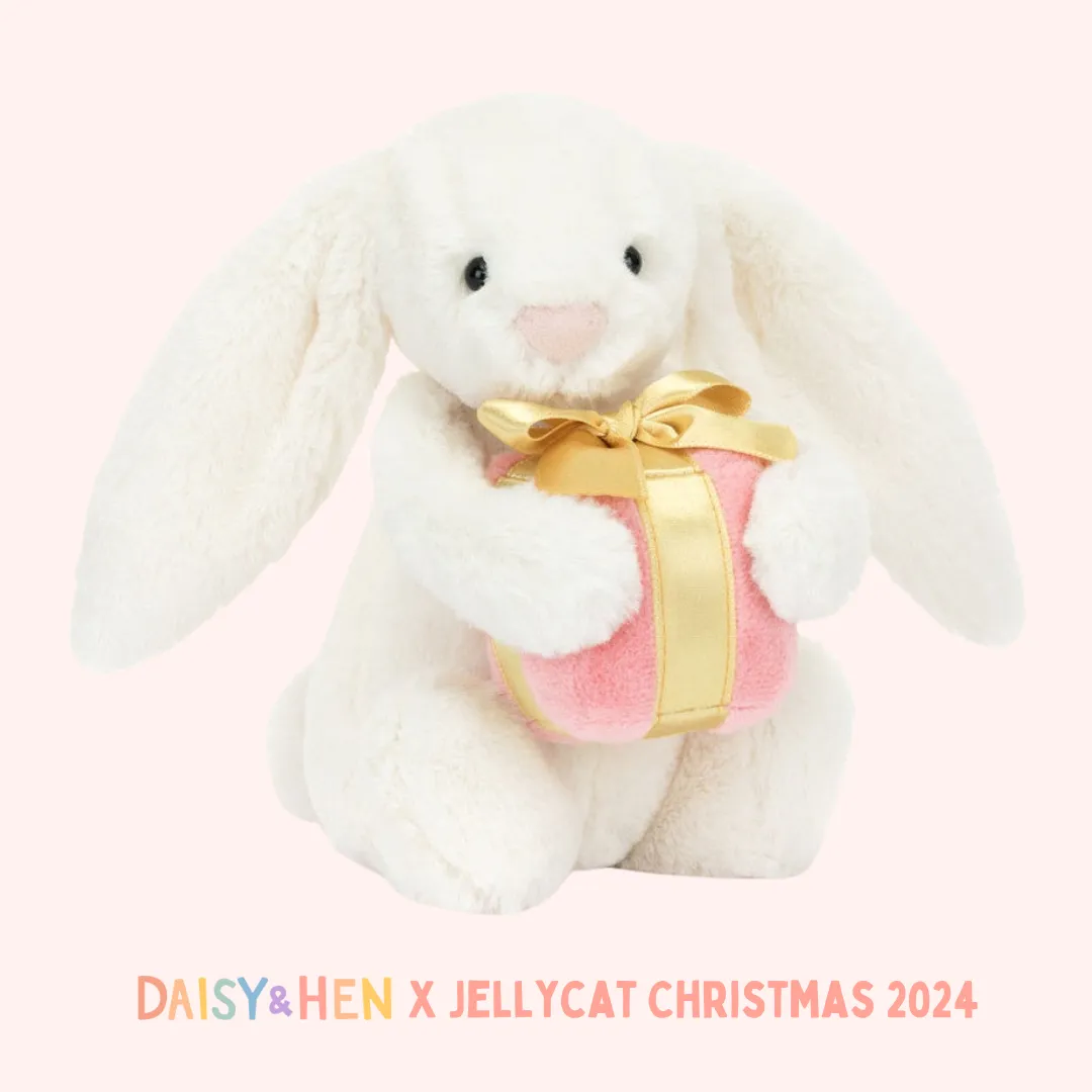 Jellycat Bashful Bunny with Present Little