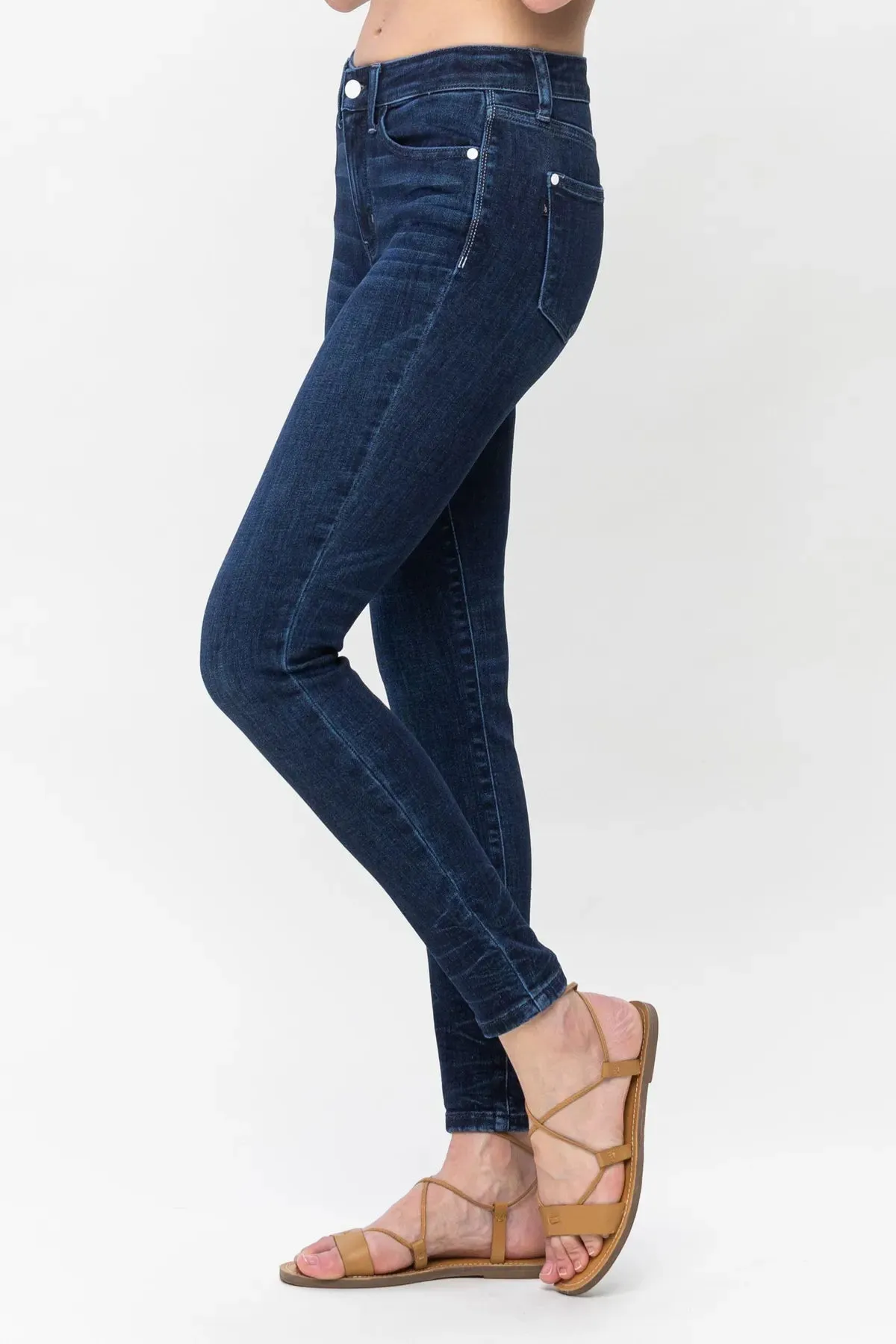 Judy Blue Crinkle Ankle Detail Skinny