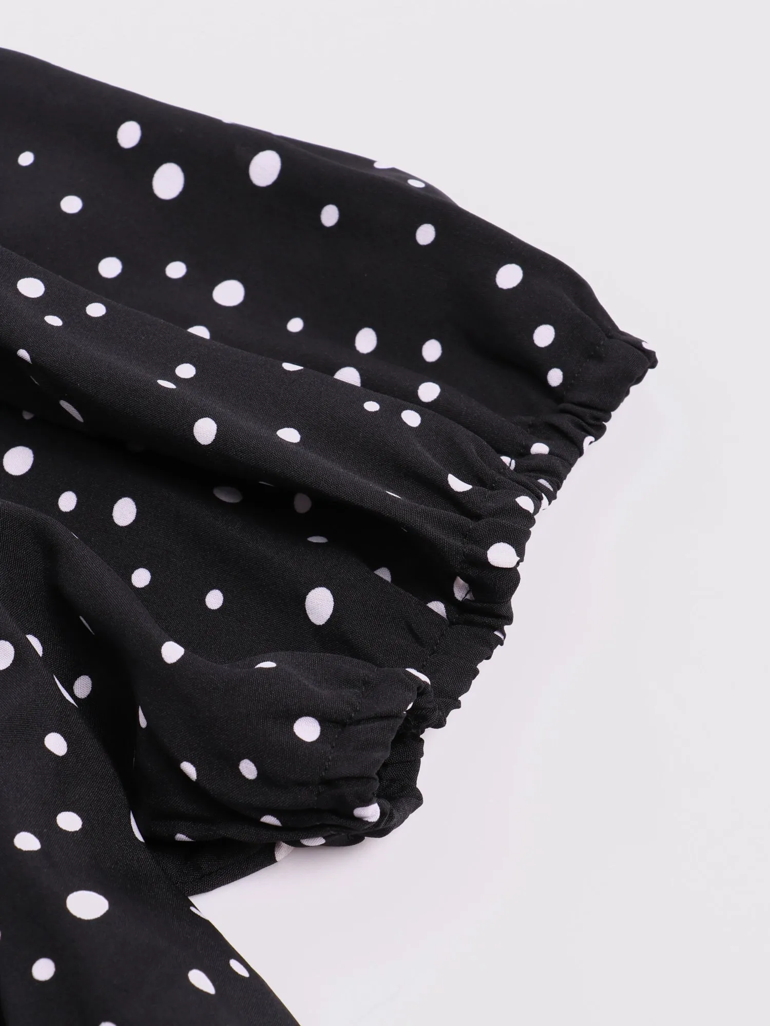 Midsize Square Neck Slimming Polka Dots Maxi Dress