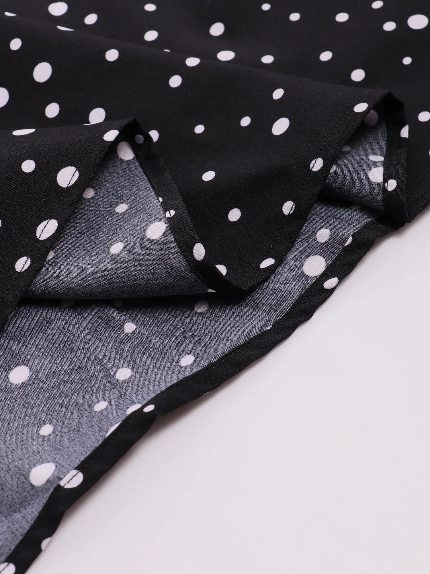 Midsize Square Neck Slimming Polka Dots Maxi Dress