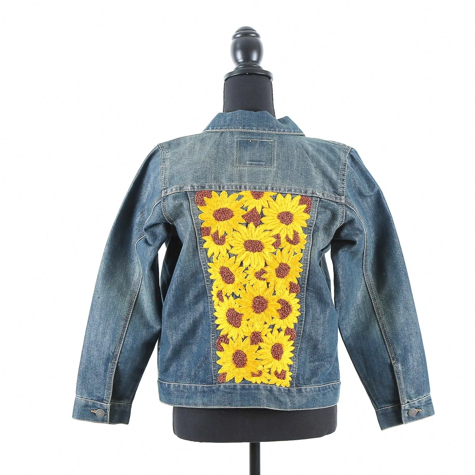 MK22506 - Embroidered Denim Jacket Acid Gray - Hooded