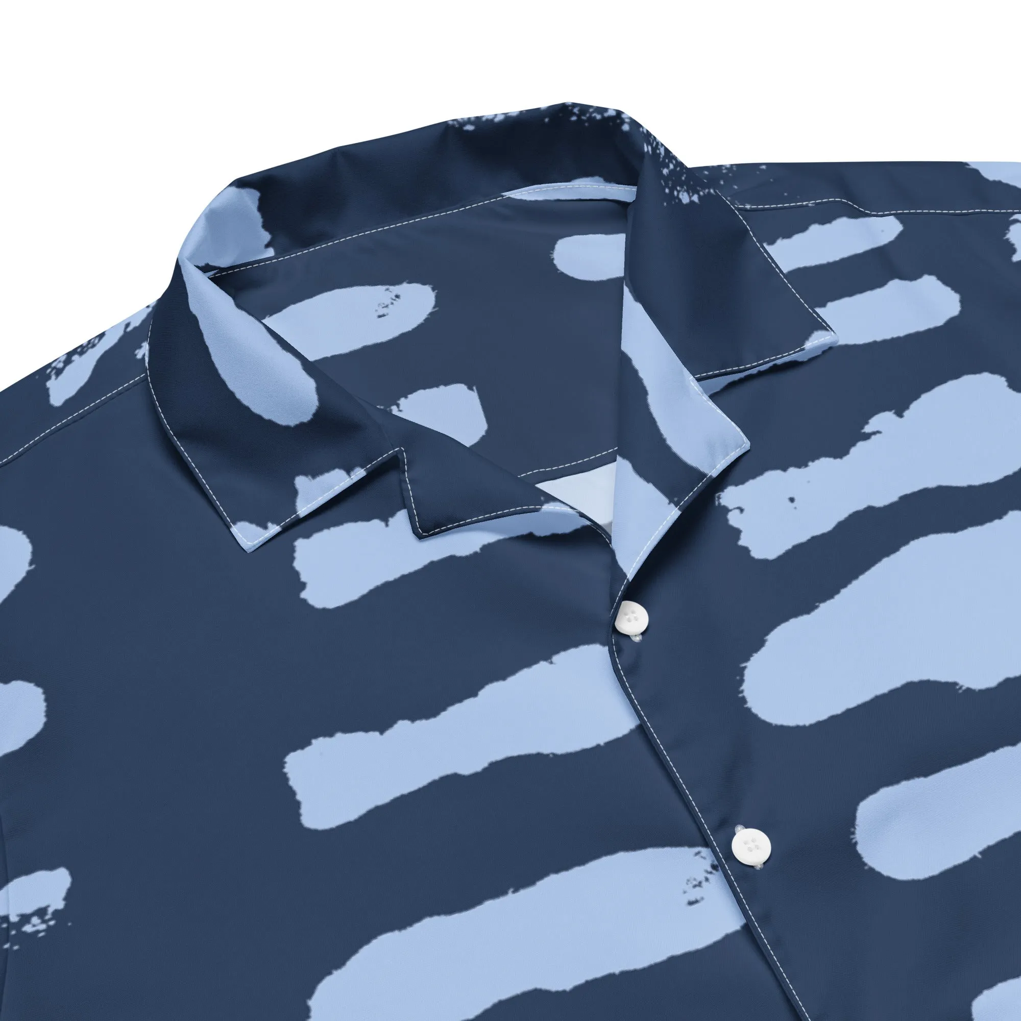 MY Lite Blue Abstract Button Down Unisex Shirt