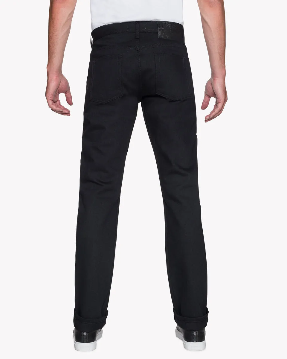 Naked & Famous Weird Guy Regular Tapered Mens Jeans - Solid Black Selvedge