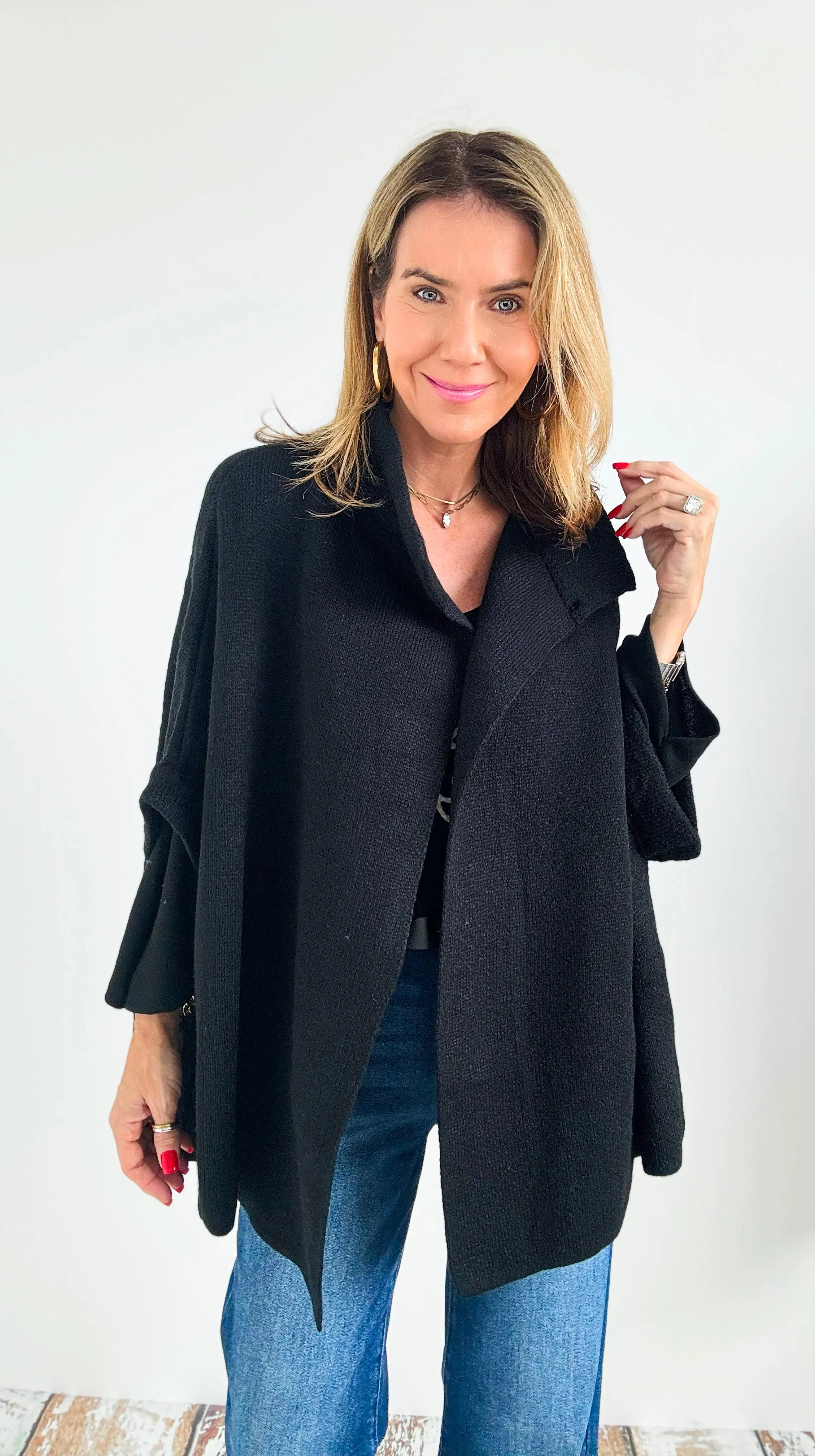 Noir Dream Buttoned Cardigan - Black