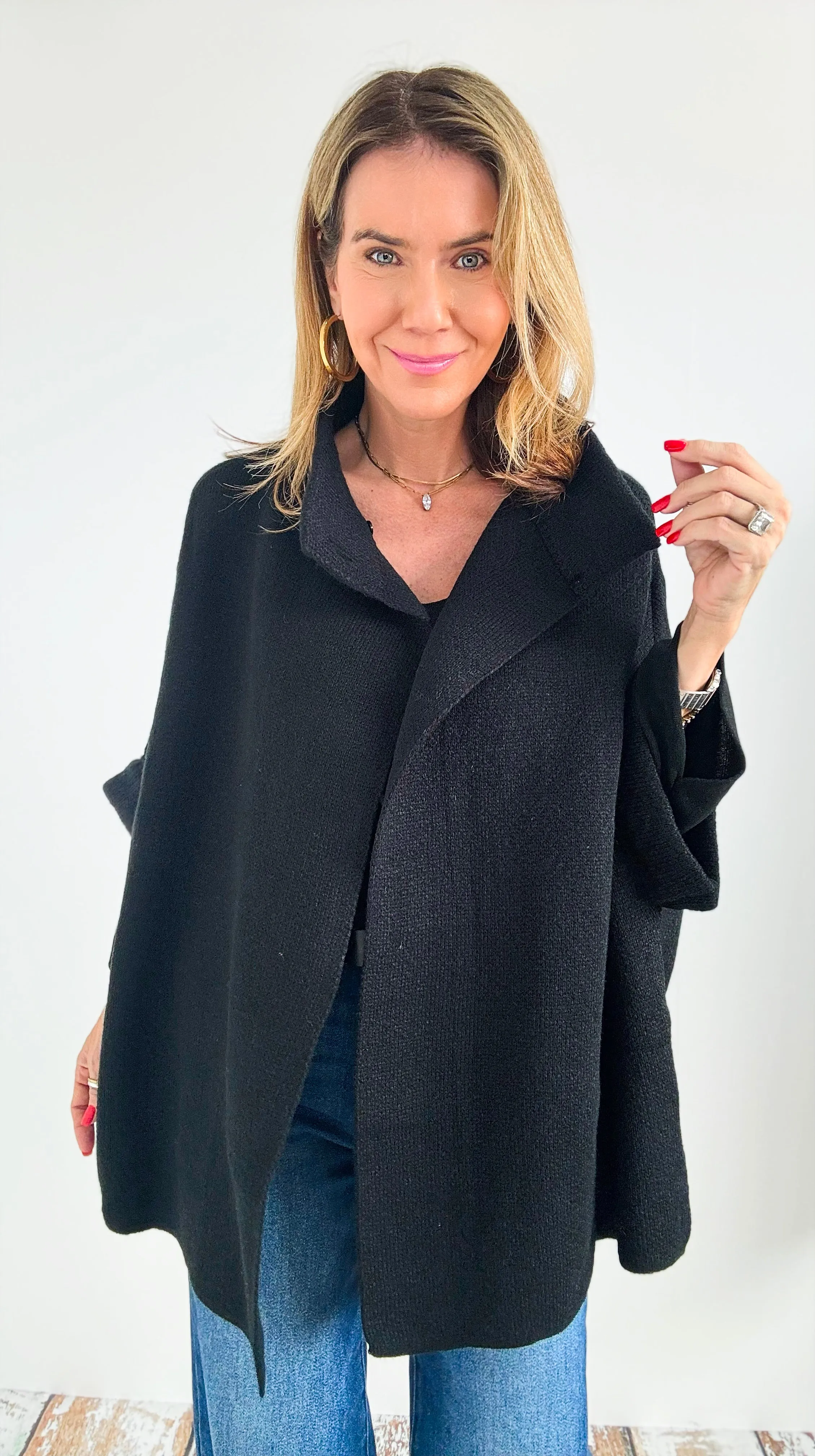 Noir Dream Buttoned Cardigan - Black