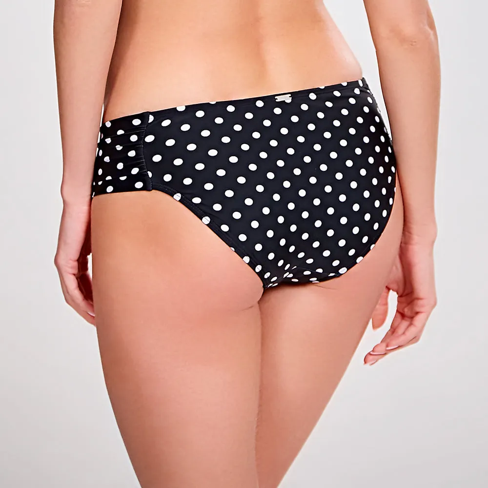 Panache Swim Anya Spot Gathered Swim Bottom SW1019 Black Dot