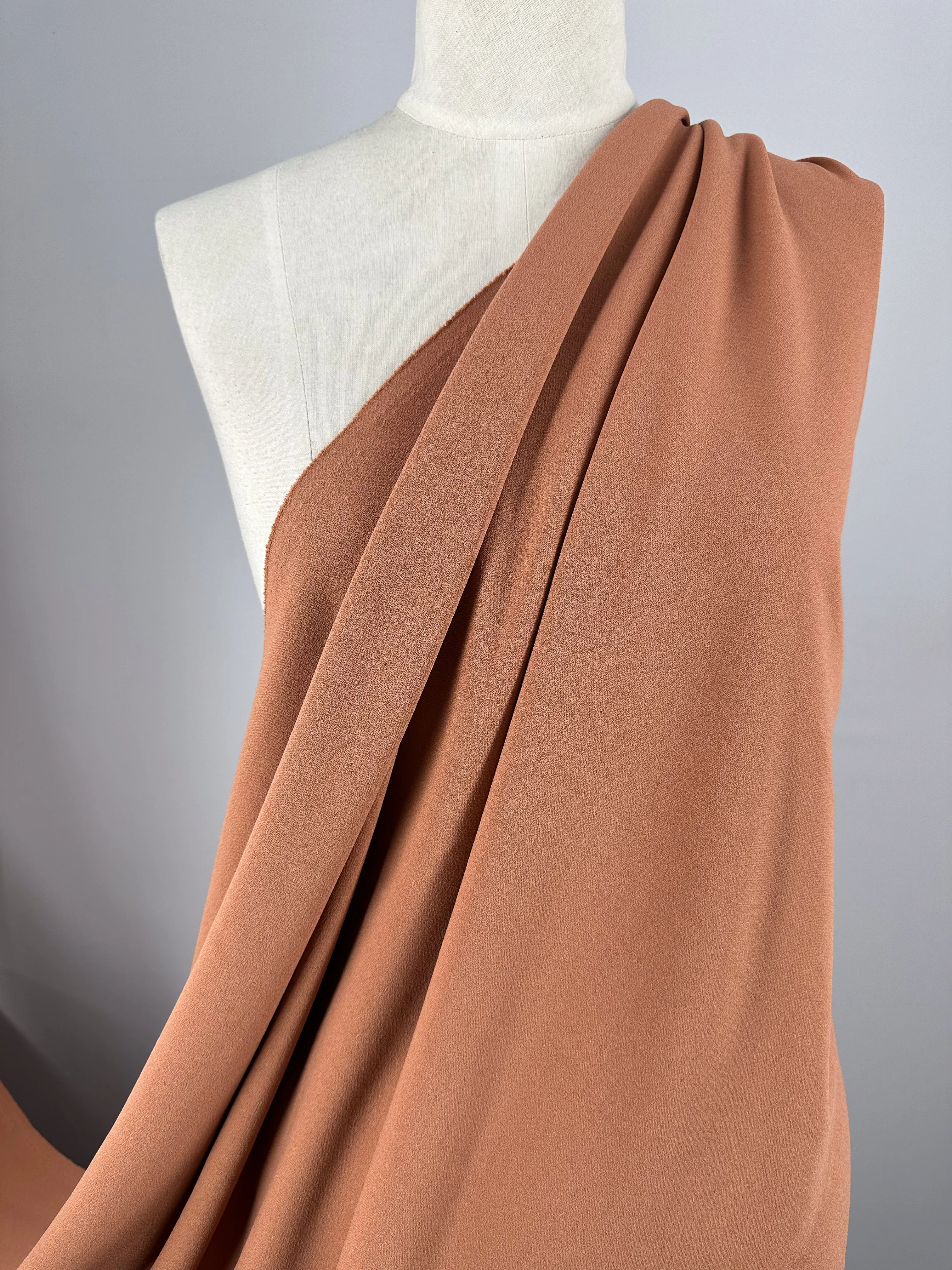 Plain Scuba Crepe - Amber brown - 150cm
