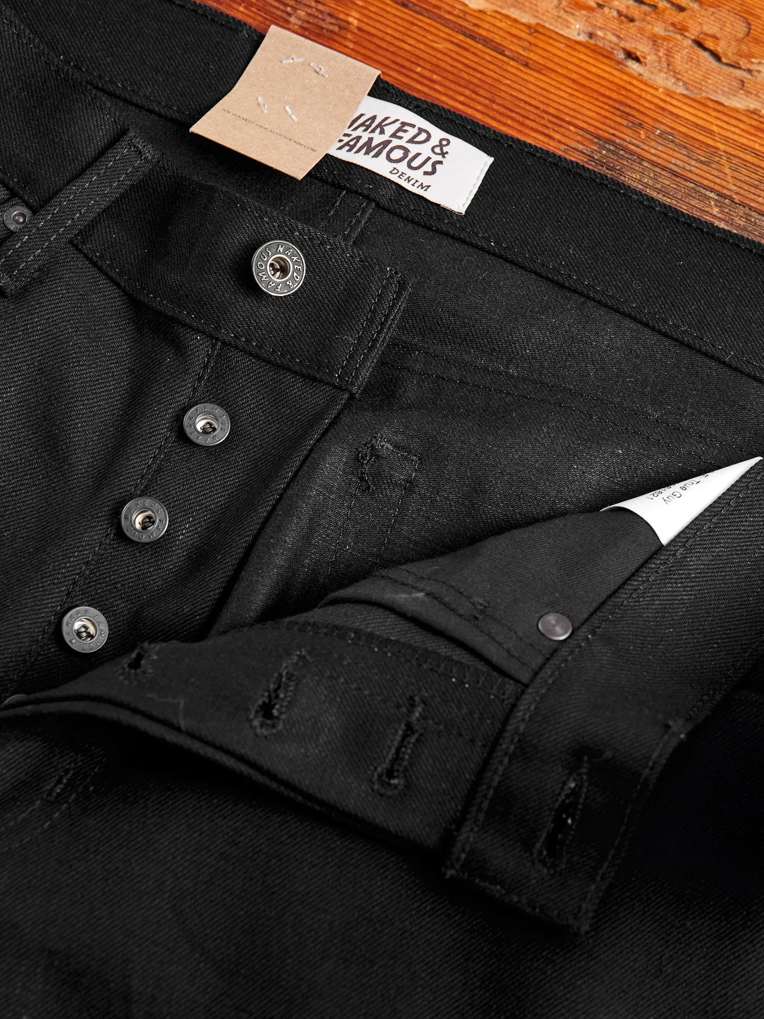 "Solid Black" 13oz Selvedge Denim - True Guy Fit