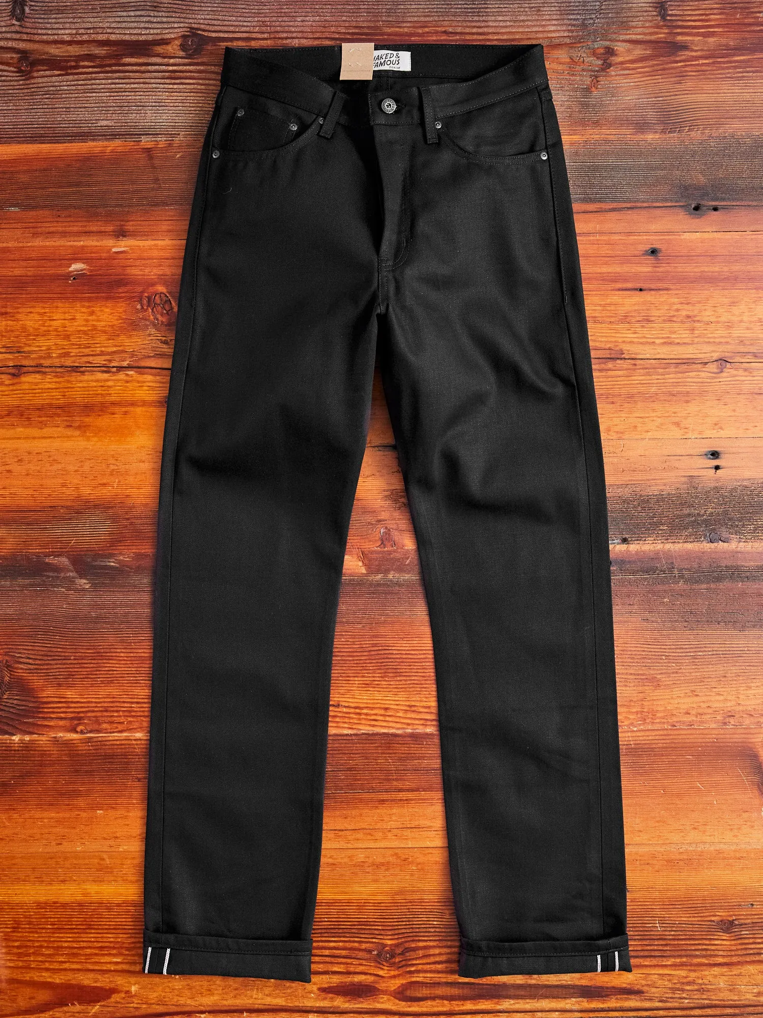 "Solid Black" 13oz Selvedge Denim - True Guy Fit