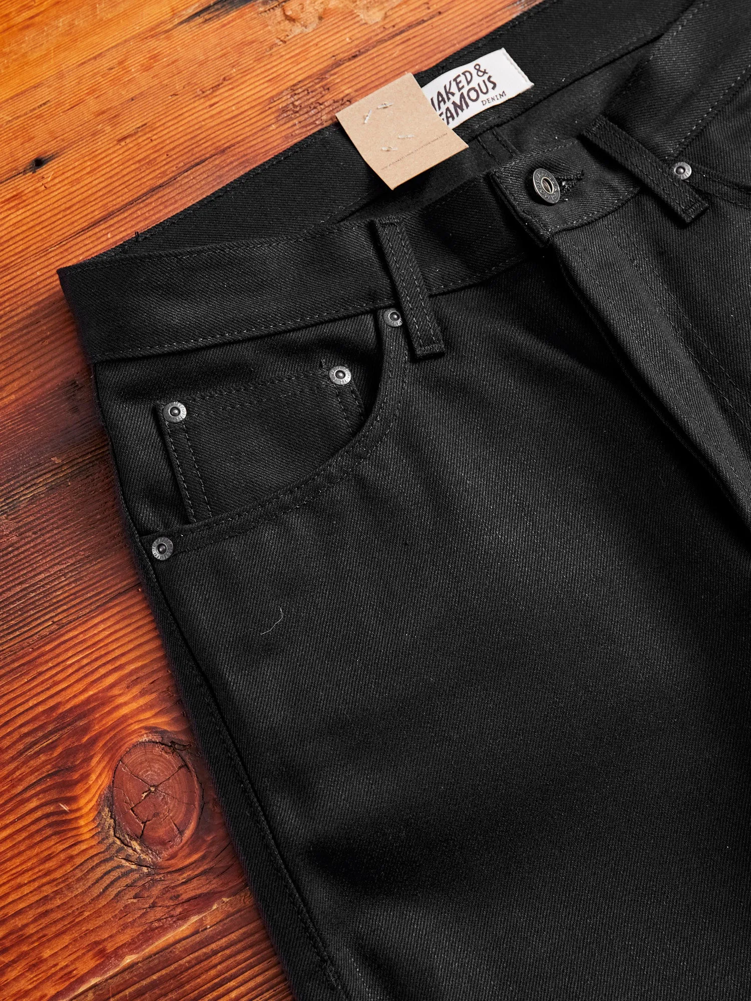 "Solid Black" 13oz Selvedge Denim - True Guy Fit